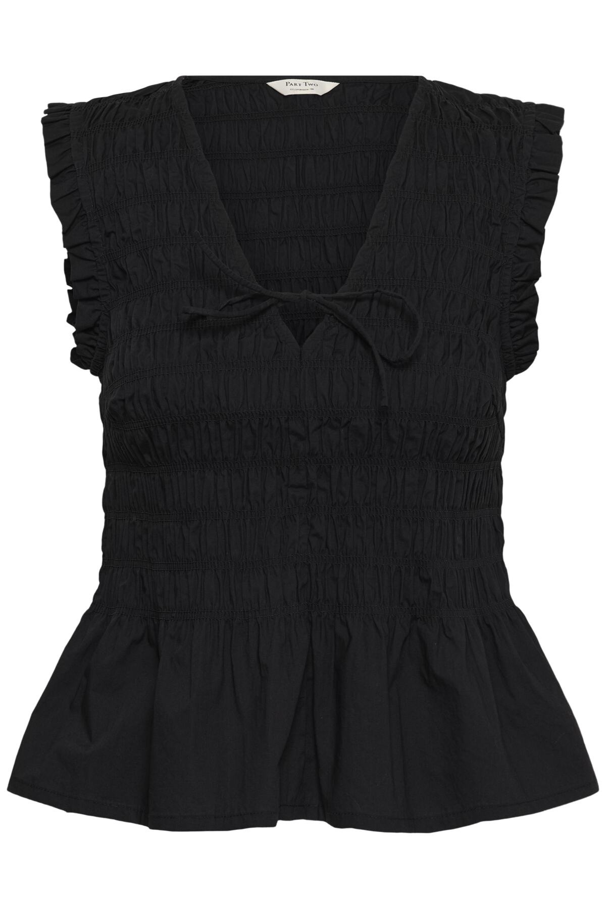 Borgny Sleeveless Shirred Peplum Top - Adorn Boutique