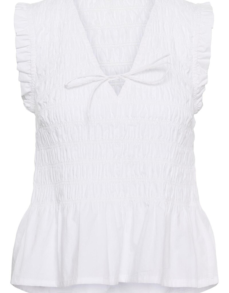 Part Two Borgny Sleeveless Shirred Peplum Top