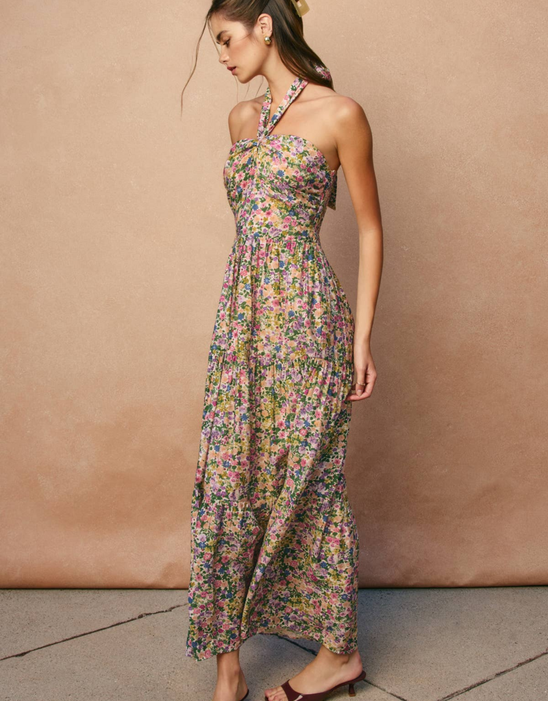 Dress Forum Morning Glory Halter Neck Tiered Floral Dress