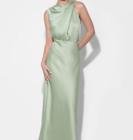 Adelyn Rae *Best-Seller* Kate Cowl Drape Asymmetrical Maxi Dress in Sage