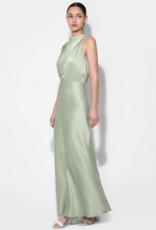 Adelyn Rae Kate Cowl Drape Asymmetrical Maxi Dress in Sage