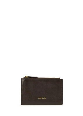 Nat And Nin Sandy Leather Wallet in Ebony