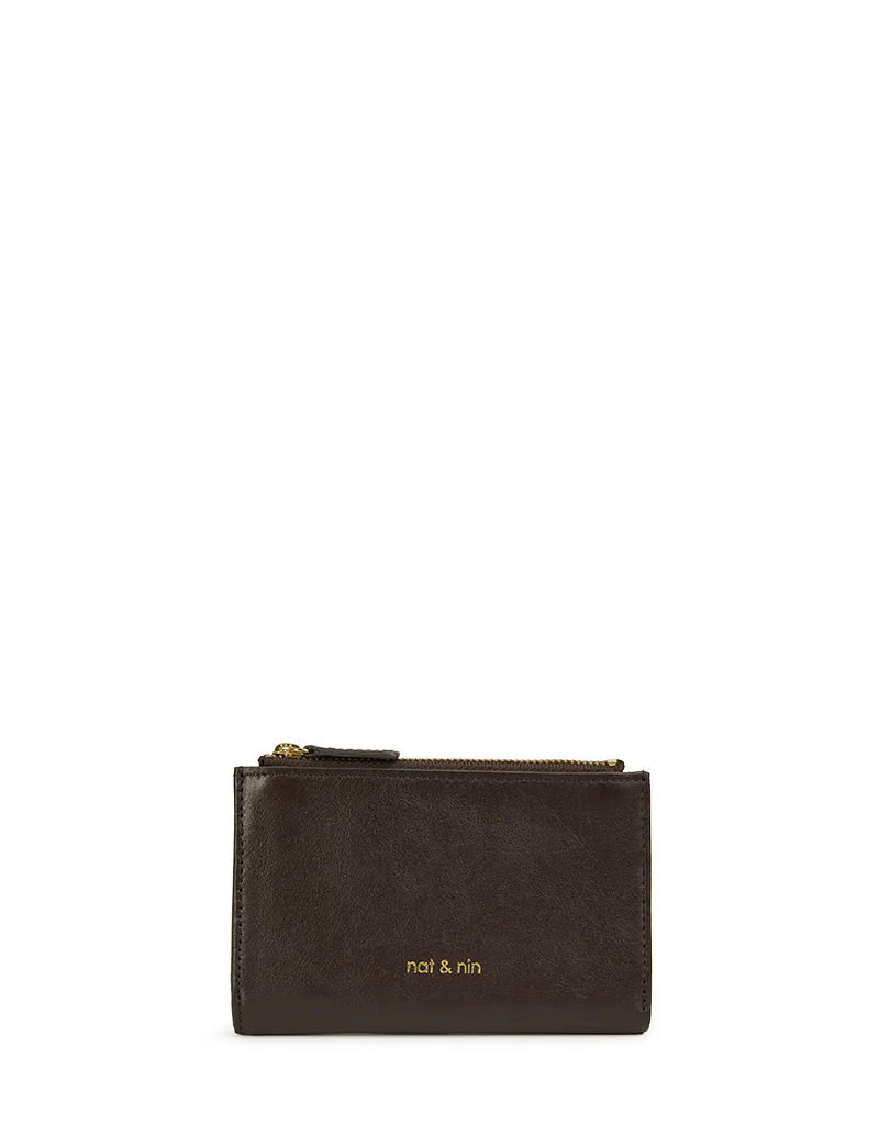 Nat And Nin Sandy Leather Wallet in Ebony