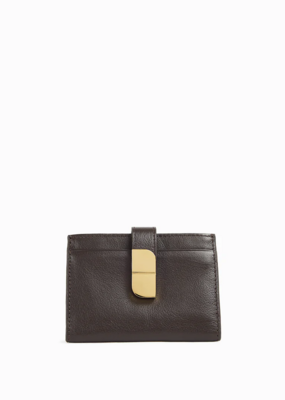 Nat And Nin Aude Leather Cardholder Wallet in Ebony