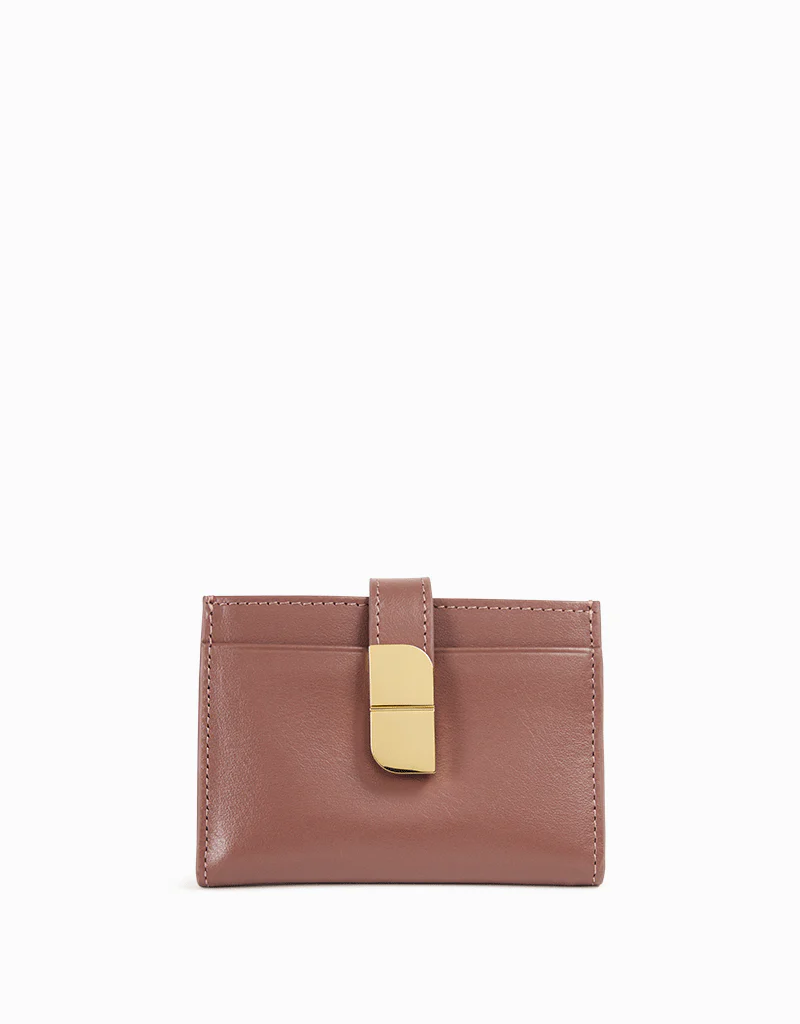 Nat And Nin Aude Leather Cardholder Wallet in Rosewood