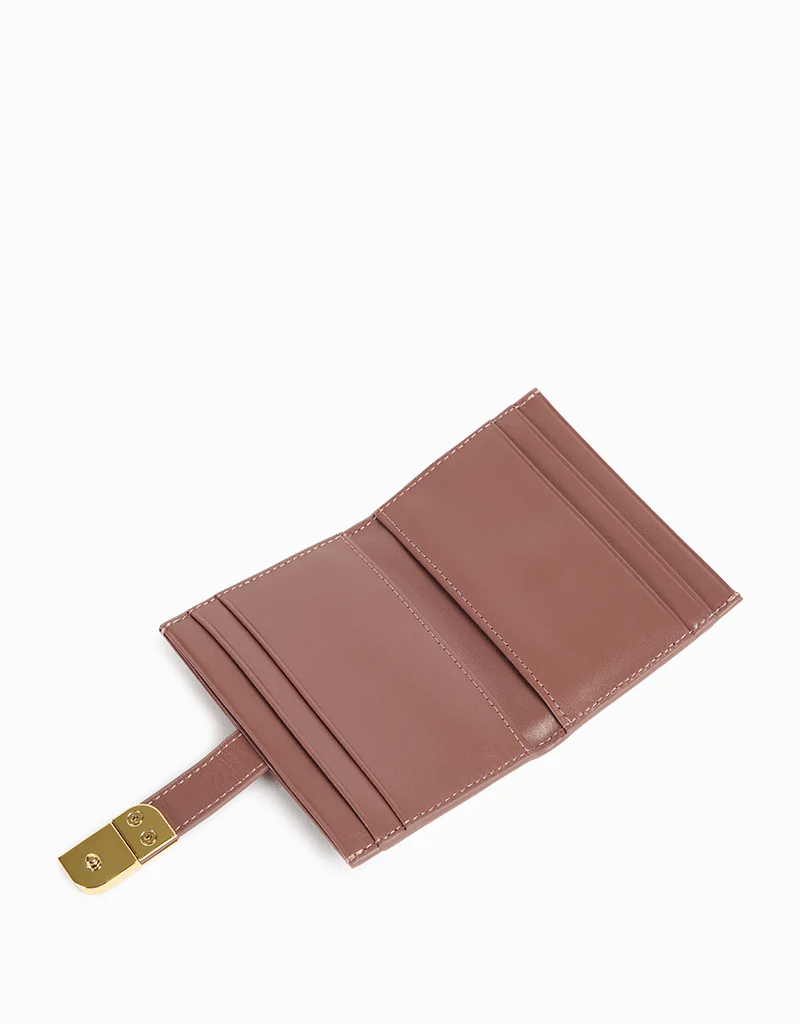 Nat And Nin Aude Leather Cardholder Wallet in Rosewood