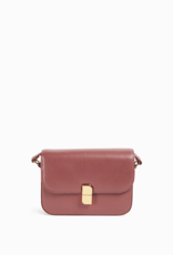 Nat And Nin Alice Medium Structured Turn Lock Bag in Rosewood Leather