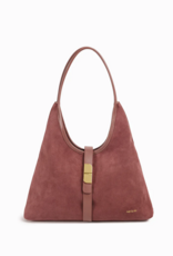 Nat And Nin Romeo Suede Shoulder Bag in Rosewood Leather