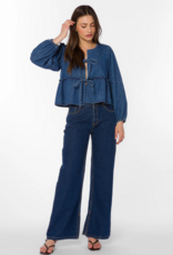 Velvet Heart Abbie Cotton Blend Denim Top in Tokyo Blue