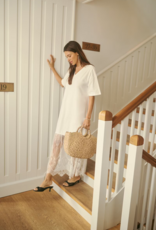 Kaffe Andrea Tee Dress with Lace Skirt in Chalk White