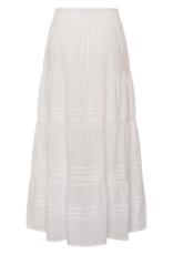 Kaffe Valerie 100% Cotton Tiered Skirt in Chalk White