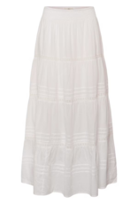 Kaffe Valerie 100% Cotton Tiered Skirt in Chalk White