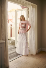 Kaffe Valerie 100% Cotton Tiered Skirt in Chalk White