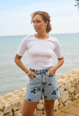 Kaffe Babena Embroidered Denim Shorts