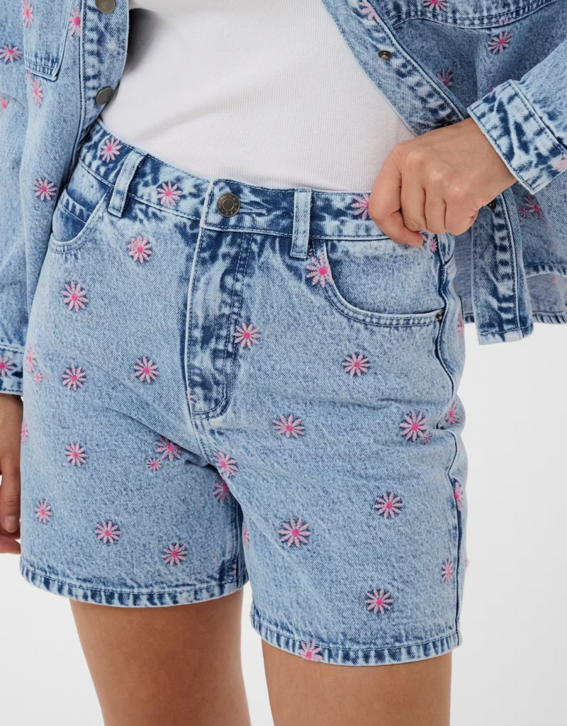Kaffe Babena Embroidered Denim Shorts