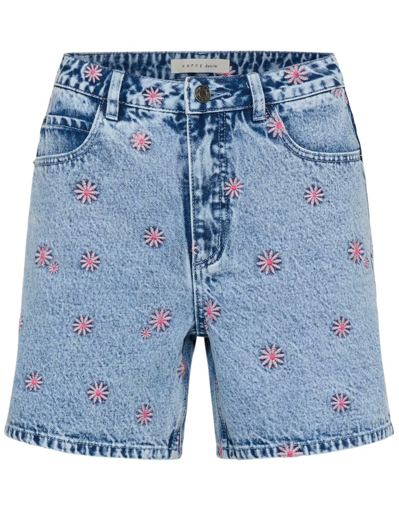 Kaffe Babena Embroidered Denim Shorts