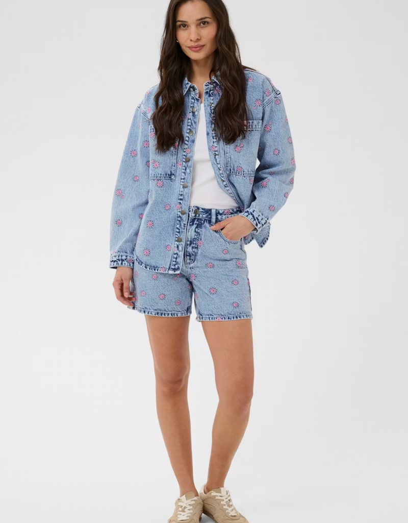 Kaffe Babena Embroidered Denim Shorts