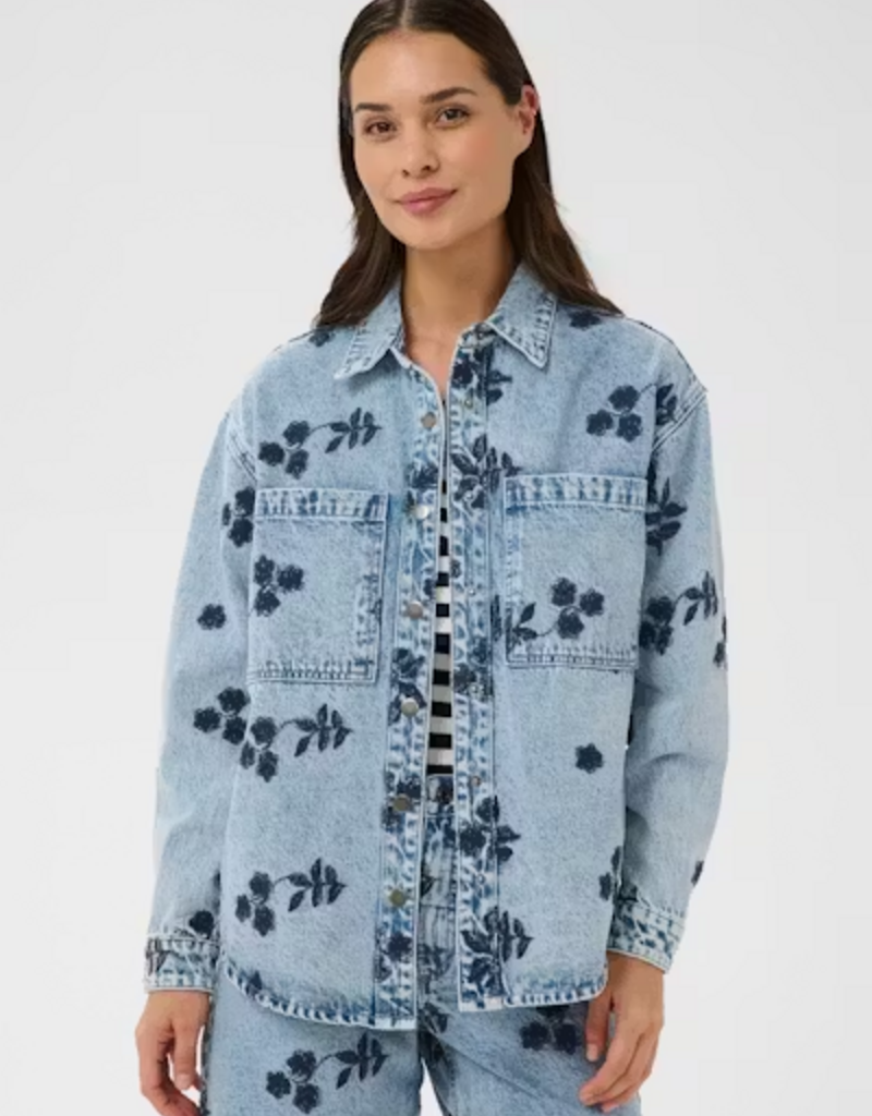 Kaffe Babena Long Sleeve Embroidered Denim Jacket