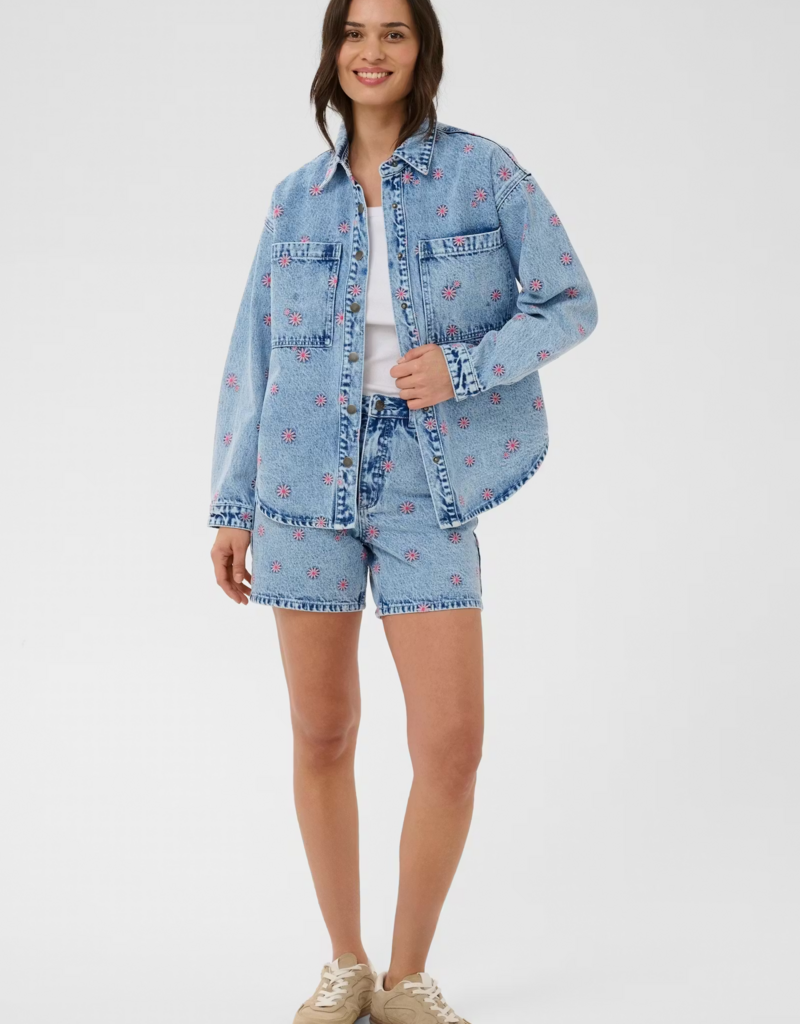 Kaffe Babena Long Sleeve Embroidered Denim Jacket