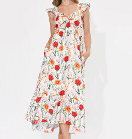 Adelyn Rae Neriah Twist Front Hi-Low Midi Dress
