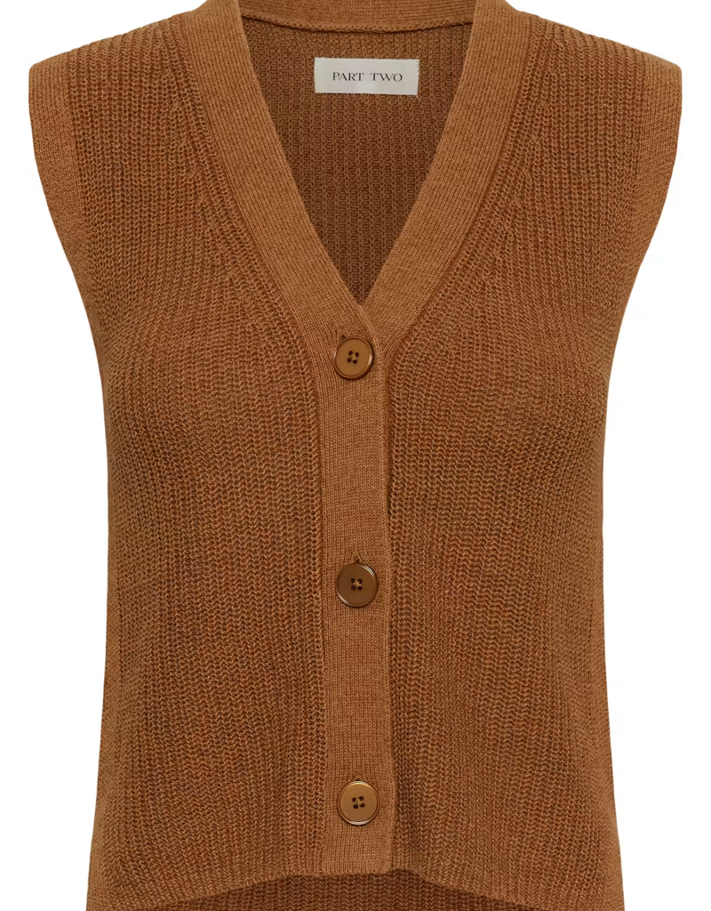 Part Two Batilda Knitted Waistcoat in Argan Oil