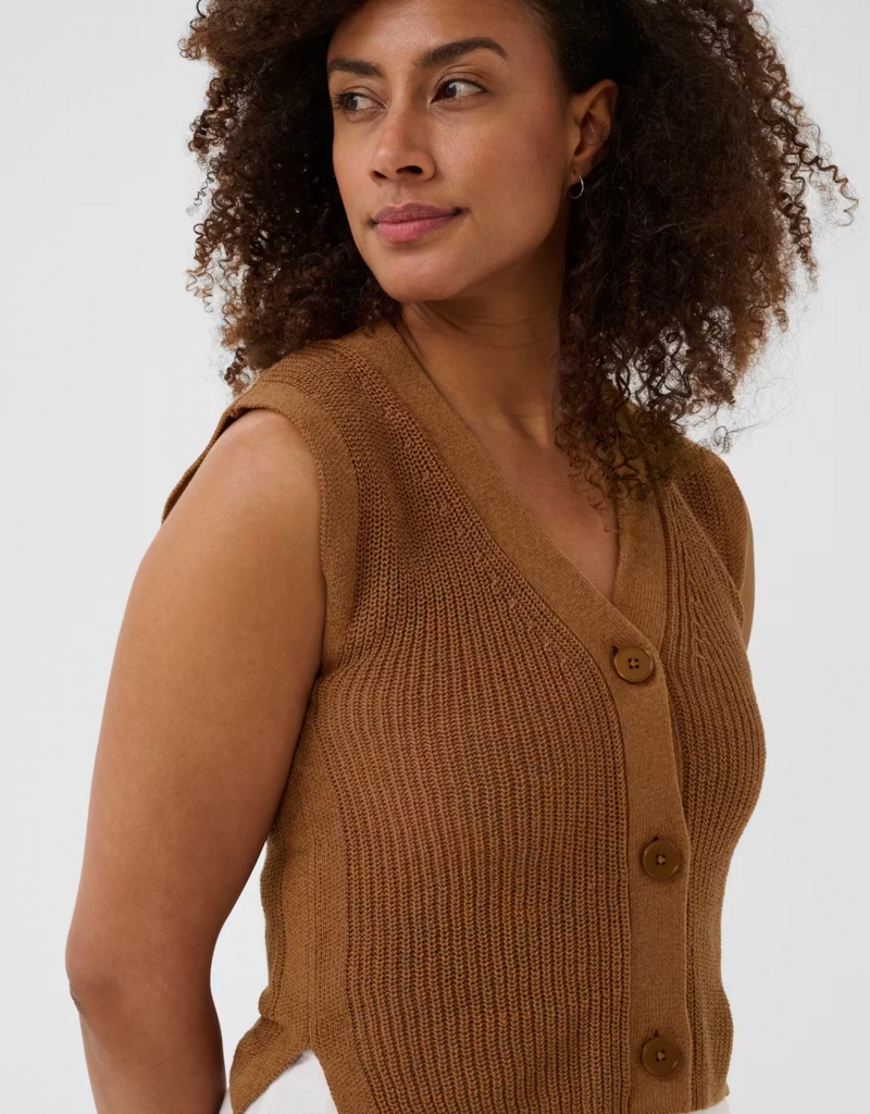 Part Two Batilda Knitted Waistcoat in Argan Oil