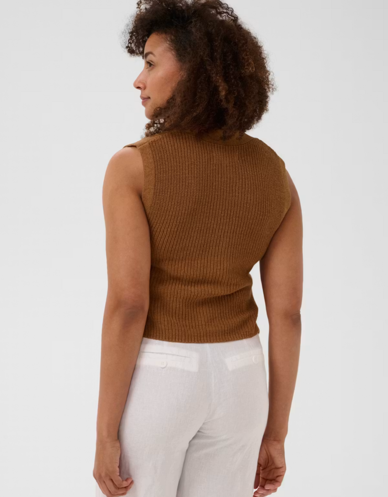 Part Two Batilda Knitted Waistcoat in Argan Oil