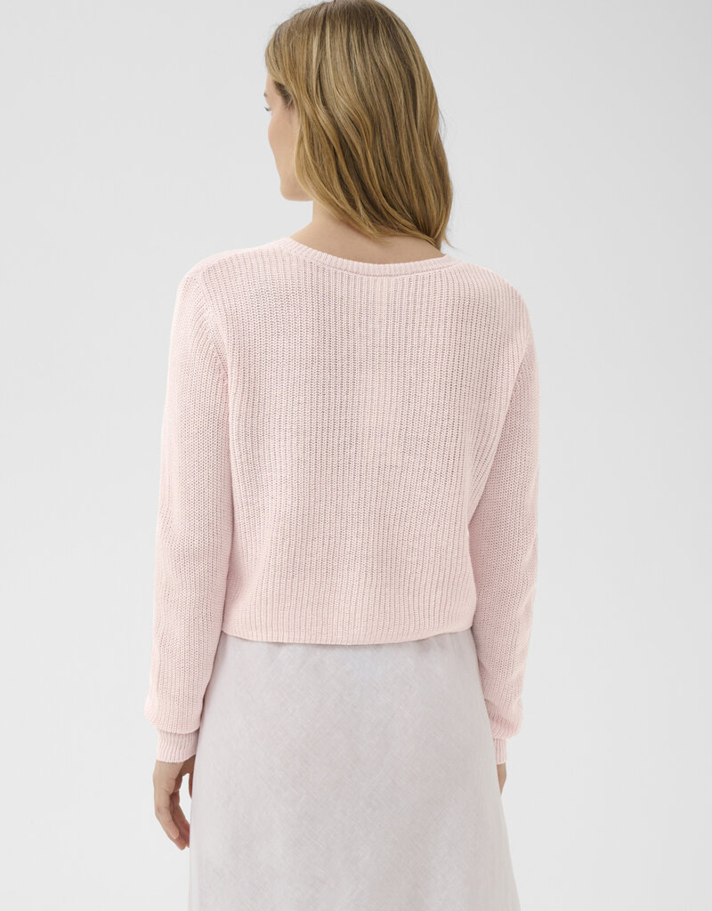Part Two Gigia Linen/Cotton Blend Cardigan in Mauve Chalk