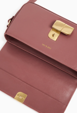 Nat And Nin Alice Medium Structured Turn Lock Bag in Rosewood Leather