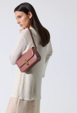 Nat And Nin Alice Medium Structured Turn Lock Bag in Rosewood Leather