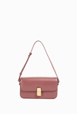 Nat And Nin Alice Medium Structured Turn Lock Bag in Rosewood Leather