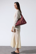 Nat And Nin Romeo Suede Shoulder Bag in Rosewood Leather