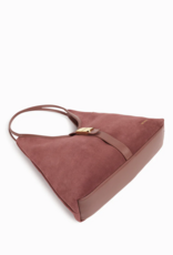 Nat And Nin Romeo Suede Shoulder Bag in Rosewood Leather