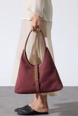 Nat And Nin Romeo Suede Shoulder Bag in Rosewood Leather