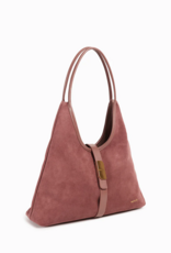Nat And Nin Romeo Suede Shoulder Bag in Rosewood Leather