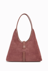 Nat And Nin Romeo Suede Shoulder Bag in Rosewood Leather