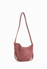 Nat And Nin Mini Rodeo Suede Moon Satchel  in Rosewood Leather