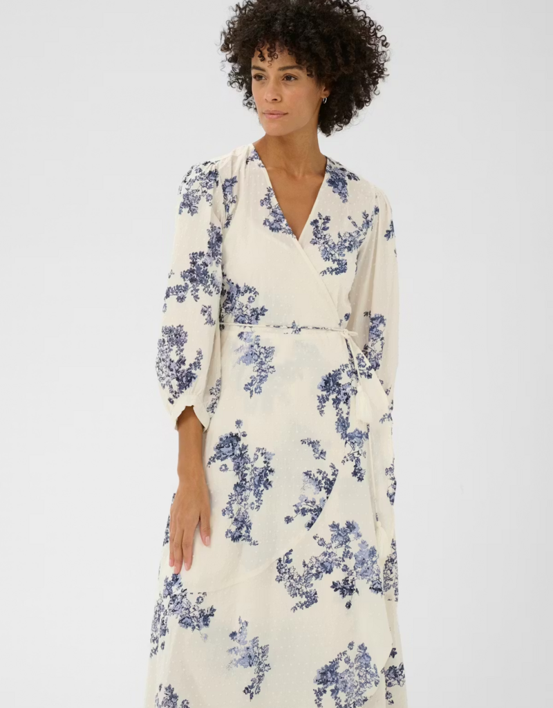 Part Two Alya 100% Cotton Dress in Blue Shadow Floral Print