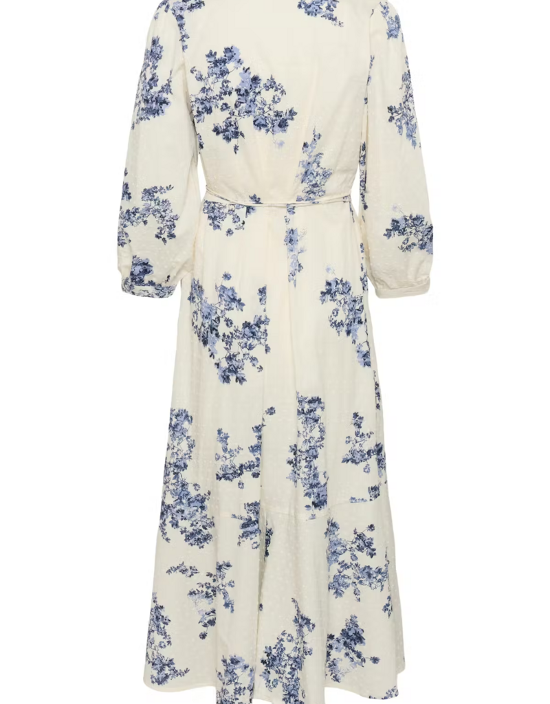 Part Two Alya 100% Cotton Dress in Blue Shadow Floral Print