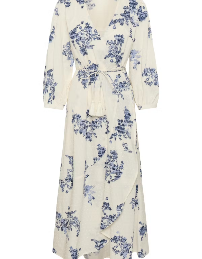 Part Two Alya 100% Cotton Dress in Blue Shadow Floral Print