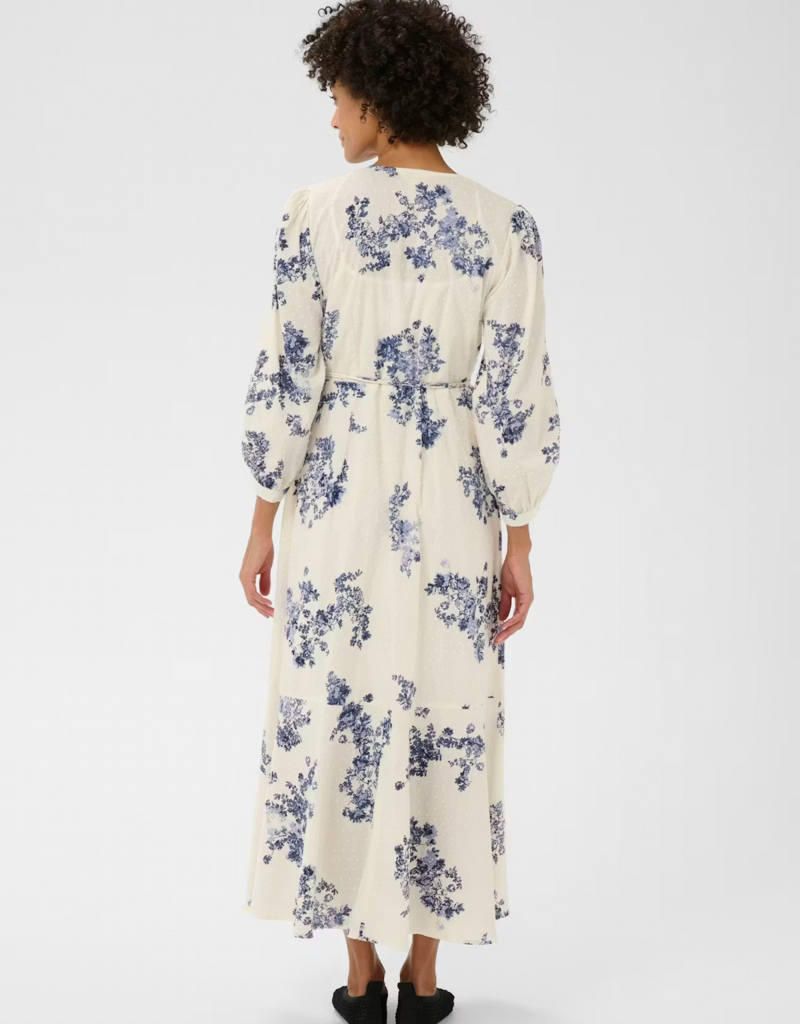 Part Two Alya 100% Cotton Dress in Blue Shadow Floral Print