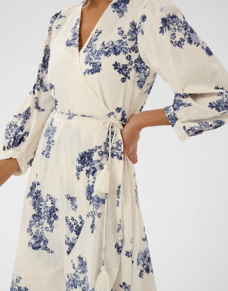 Part Two Alya 100% Cotton Dress in Blue Shadow Floral Print