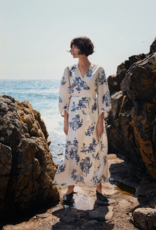 Part Two Alya 100% Cotton Dress in Blue Shadow Floral Print