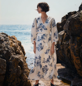 Part Two Alya Cotton Dress in Blue Shadow Floral Print