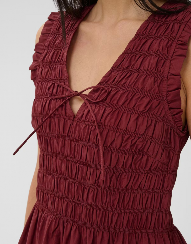 Part Two Borgnette 100% Cotton Dress in Burnt Russet
