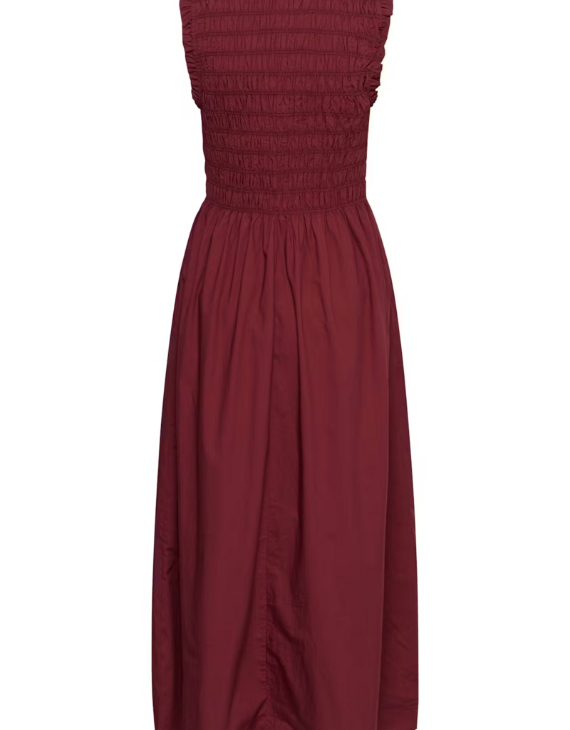 Part Two Borgnette 100% Cotton Dress in Burnt Russet