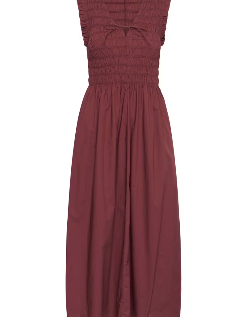 Part Two Borgnette 100% Cotton Dress in Burnt Russet