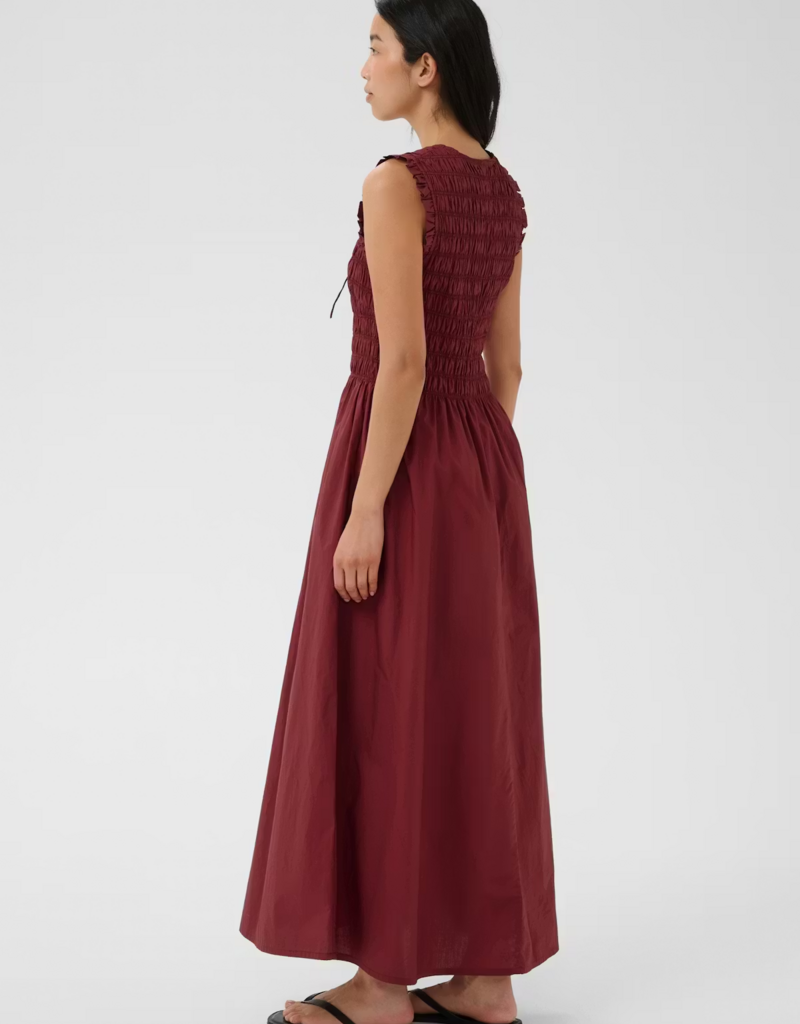 Part Two Borgnette 100% Cotton Dress in Burnt Russet