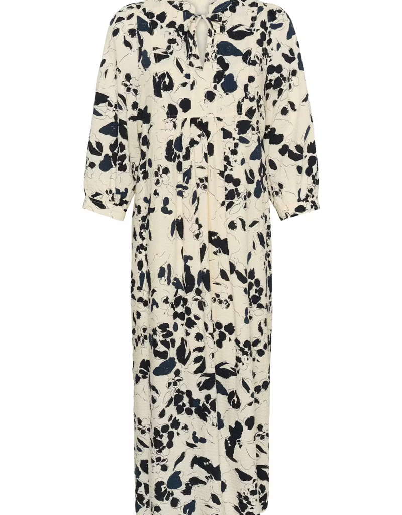 Part Two Alessa 3/4 Sleeve Printed Dress in After Midnight Artflower Print