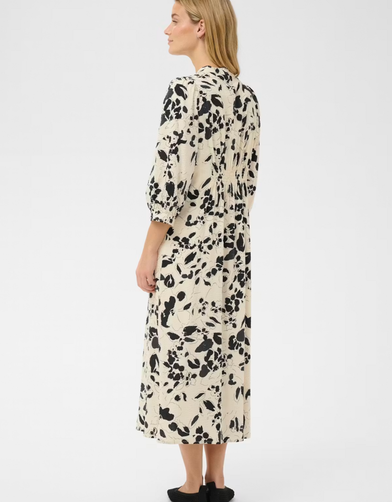 Part Two Alessa 3/4 Sleeve Printed Dress in After Midnight Artflower Print